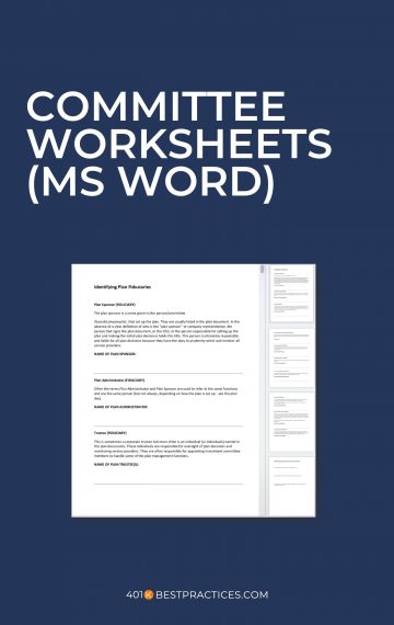 Committee Worksheets (MS Word)