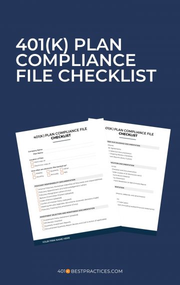 401k Plan Compliance File Checklist (Canva)