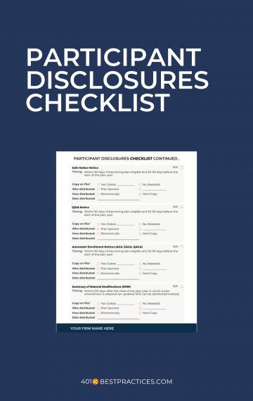 Participant Disclosures Checklist