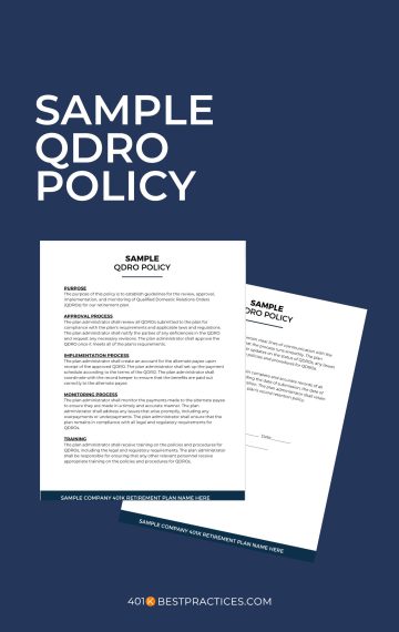 Sample QDRO Policy Statement (MS Word/Canva)