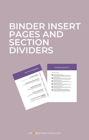 Plan Compliance File Binder Section Divider Pages (Canva)